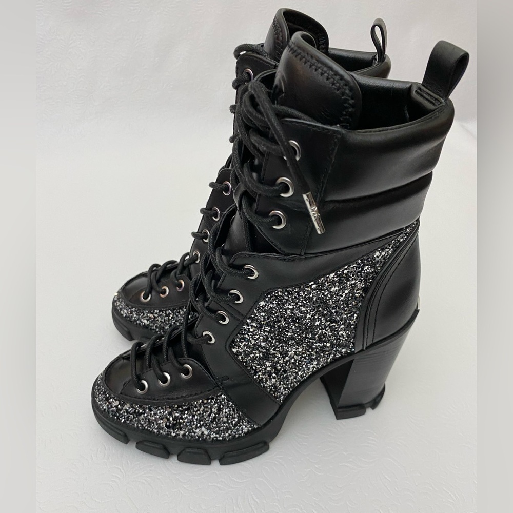 Michael Kors Ridley Lug- Sole Glitter Combat Boots Women’s Size 6M. - Picture 4 of 11